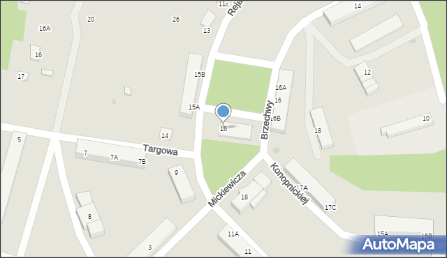 Borne Sulinowo, Reja Mikołaja, 16, mapa Borne Sulinowo