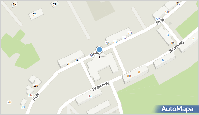 Borne Sulinowo, Reja Mikołaja, 8, mapa Borne Sulinowo