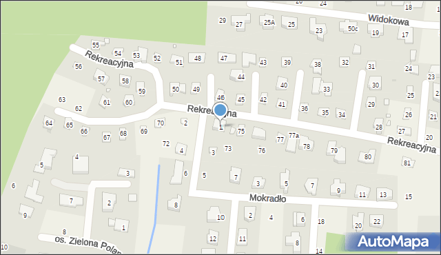 Borówiec, Rekreacyjna, 74, mapa Borówiec