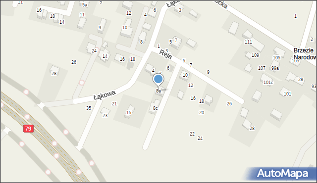Brzezie, Reja Mikołaja, 8a, mapa Brzezie