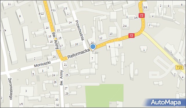 Brzeziny, Reformacka, 9, mapa Brzeziny