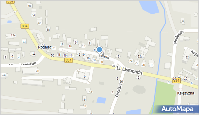 Bychawa, Reja Mikołaja, 3, mapa Bychawa