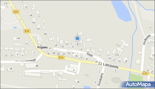 Bychawa, Reja Mikołaja, 8, mapa Bychawa