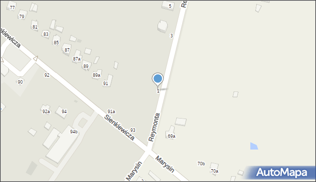 Bychawa, Reymonta Władysława, 1, mapa Bychawa