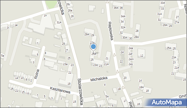 Bytom, Reptowska, 25A, mapa Bytomia
