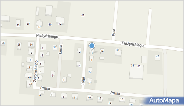 Cedry Wielkie, Reja Mikołaja, 1, mapa Cedry Wielkie