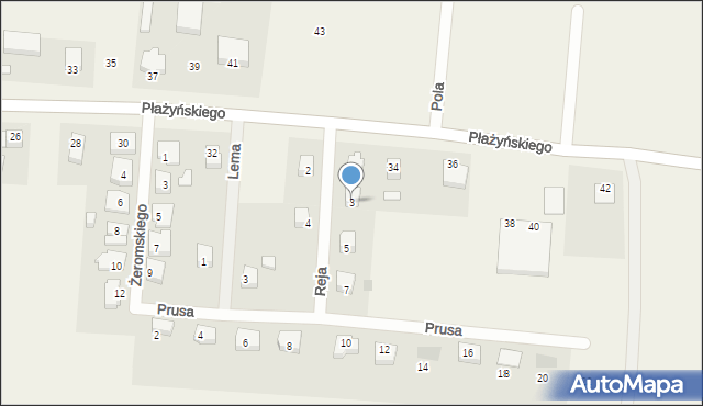 Cedry Wielkie, Reja Mikołaja, 3, mapa Cedry Wielkie