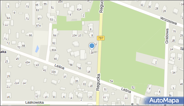 Celestynów, Regucka, 14, mapa Celestynów