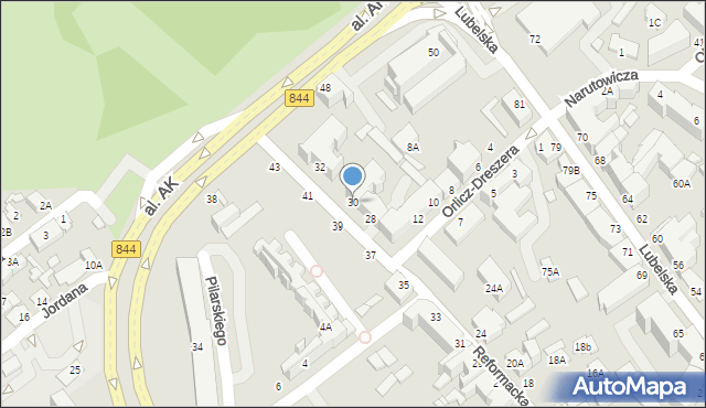 Chełm, Reformacka, 30, mapa Chełma