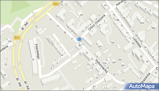 Chełm, Reformacka, 35, mapa Chełma