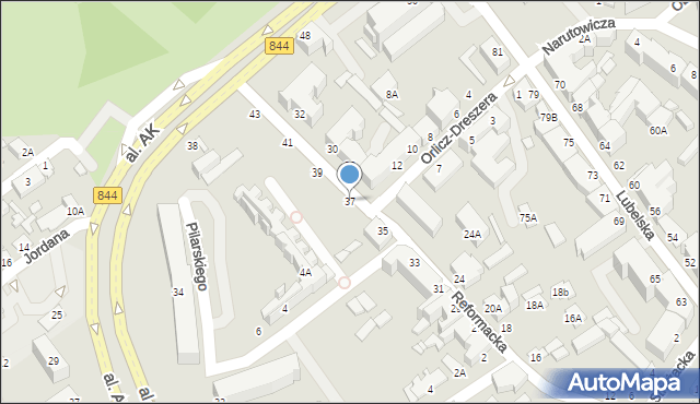 Chełm, Reformacka, 37, mapa Chełma