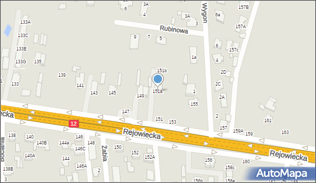 Chełm, Rejowiecka, 151a, mapa Chełma