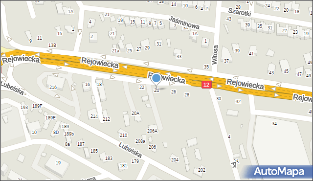Chełm, Rejowiecka, 24, mapa Chełma