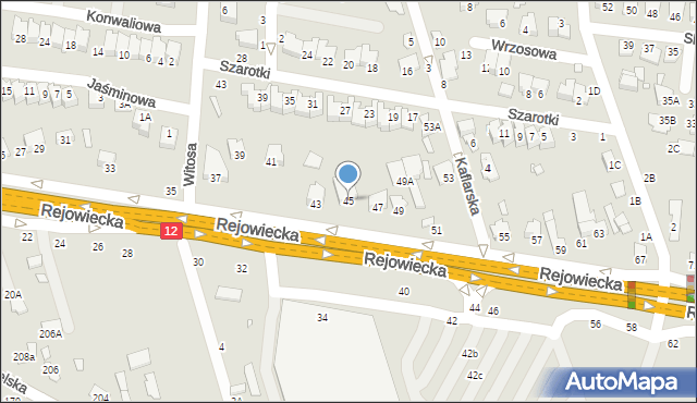 Chełm, Rejowiecka, 45, mapa Chełma