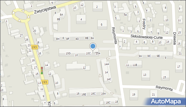 Chodzież, Reymonta Władysława, 10B, mapa Chodzież