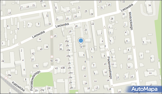 Chorzów, Redena Fryderyka Wilhelma, 4, mapa Chorzów