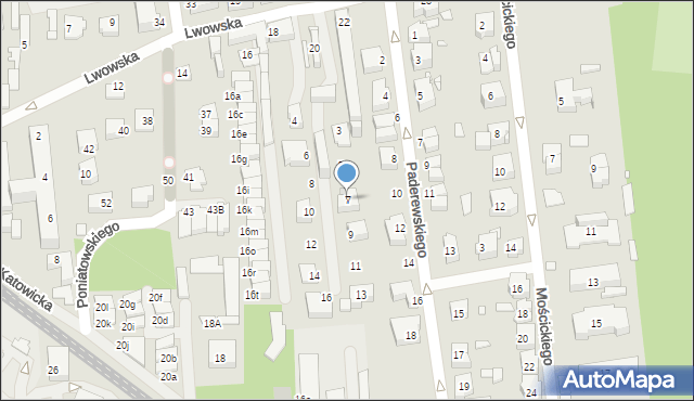 Chorzów, Redena Fryderyka Wilhelma, 7, mapa Chorzów