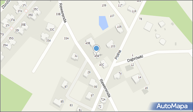 Chwaszczyno, Rewerenda, 40a, mapa Chwaszczyno