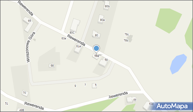 Chwaszczyno, Rewerenda, 59a, mapa Chwaszczyno