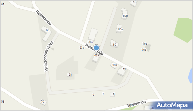 Chwaszczyno, Rewerenda, 61a, mapa Chwaszczyno