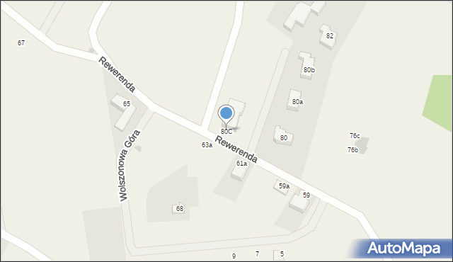 Chwaszczyno, Rewerenda, 80C, mapa Chwaszczyno