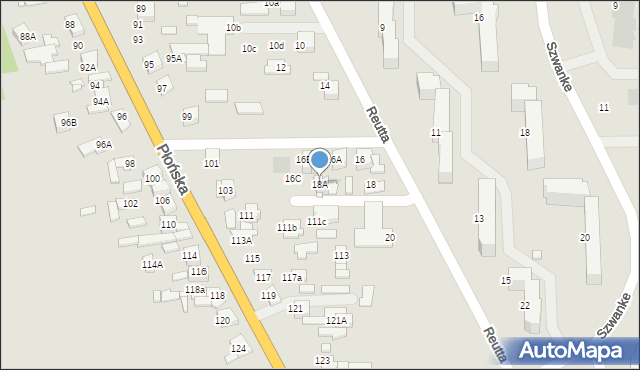 Ciechanów, Reutta Jana, 18A, mapa Ciechanów