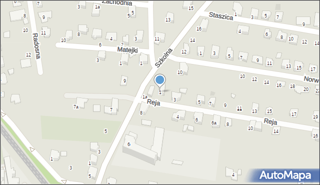Czechowice-Dziedzice, Reja Mikołaja, 1, mapa Czechowic-Dziedzic