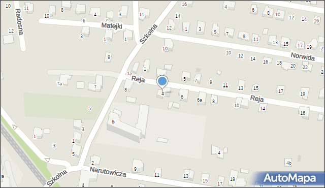 Czechowice-Dziedzice, Reja Mikołaja, 4, mapa Czechowic-Dziedzic