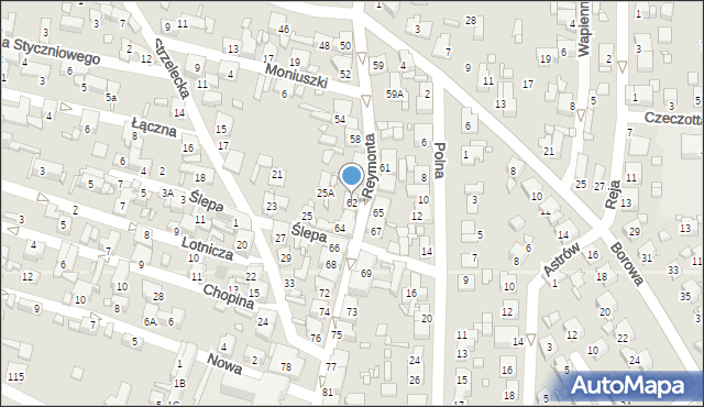Czeladź, Reymonta Władysława, 62, mapa Czeladź