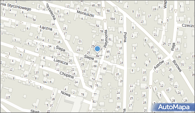 Czeladź, Reymonta Władysława, 64, mapa Czeladź