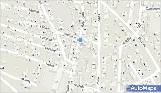 Czeladź, Reymonta Władysława, 71, mapa Czeladź