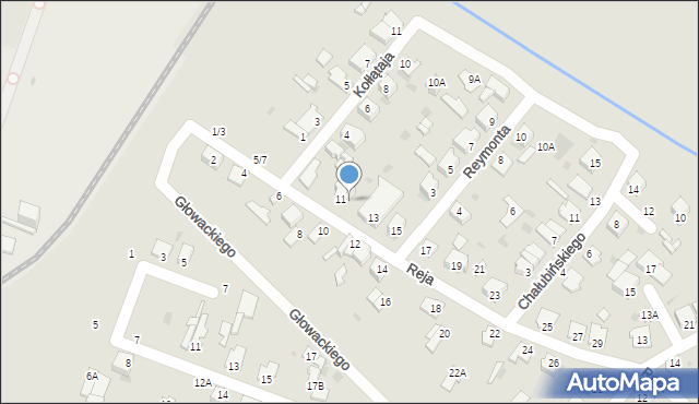Częstochowa, Reja Mikołaja, 11A, mapa Częstochowy