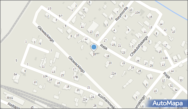 Częstochowa, Reja Mikołaja, 16, mapa Częstochowy