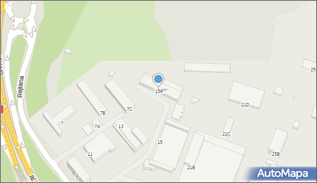 Częstochowa, Rejtana Tadeusza, 13A, mapa Częstochowy