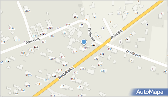 Częstochowa, Rędzińska, 121, mapa Częstochowy