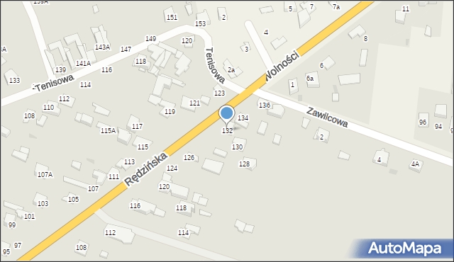 Częstochowa, Rędzińska, 132, mapa Częstochowy