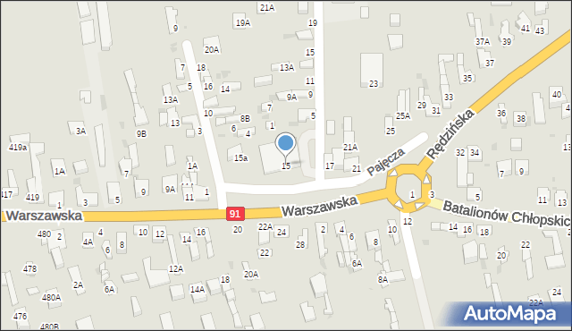 Częstochowa, Rędzińska, 15, mapa Częstochowy