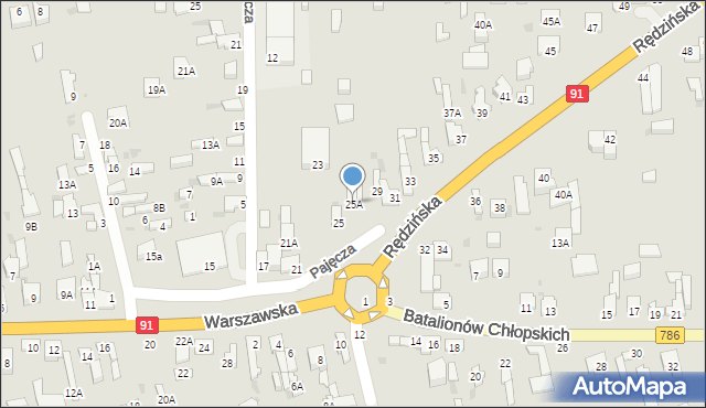 Częstochowa, Rędzińska, 25A, mapa Częstochowy