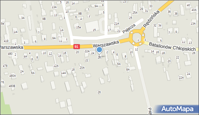 Częstochowa, Rędzińska, 28, mapa Częstochowy