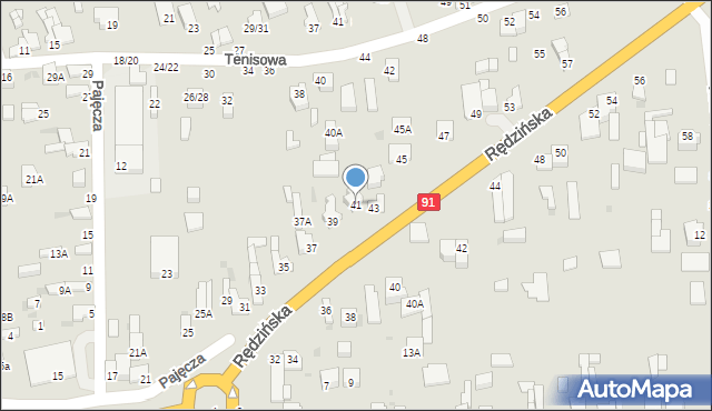 Częstochowa, Rędzińska, 41, mapa Częstochowy