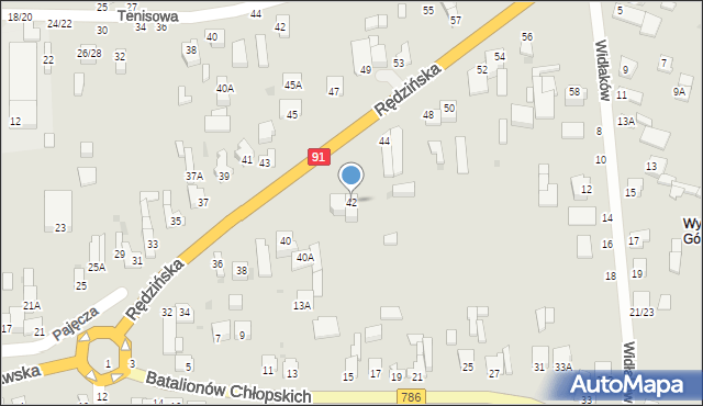 Częstochowa, Rędzińska, 42, mapa Częstochowy