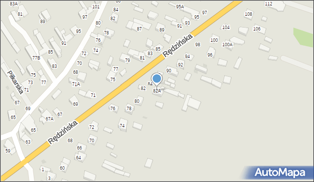 Częstochowa, Rędzińska, 82A, mapa Częstochowy