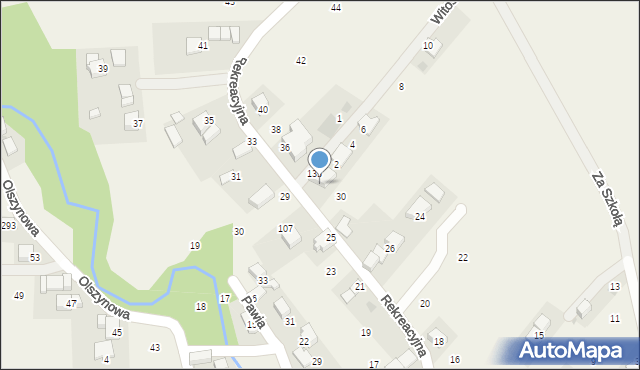 Czułówek, Rekreacyjna, 32, mapa Czułówek