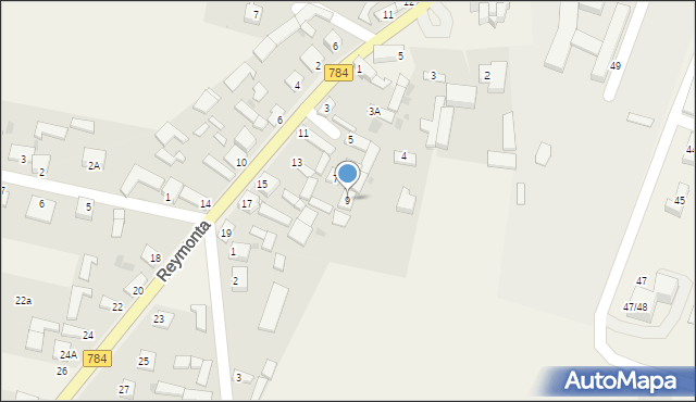 Dąbrowa Zielona, Reymonta Władysława, 9, mapa Dąbrowa Zielona