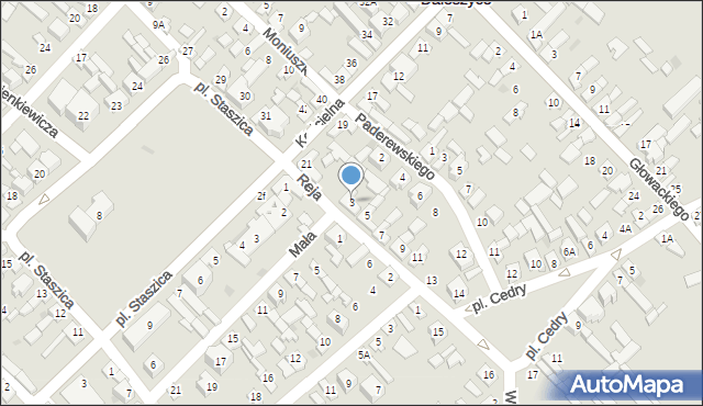 Daleszyce, Reja Mikołaja, 3, mapa Daleszyce