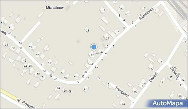 Dęblin, Reymonta Władysława, 22a, mapa Dęblin