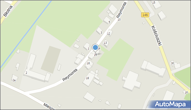 Dobra, Reymonta Władysława, 15, mapa Dobra