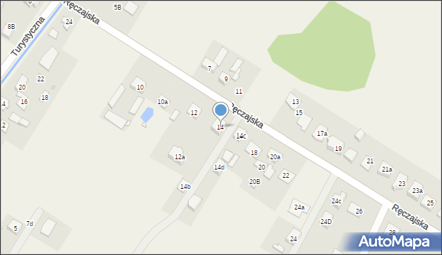 Duczki, Ręczajska, 14, mapa Duczki