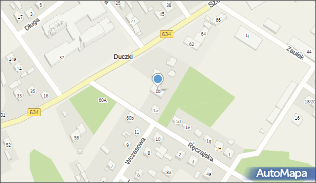 Duczki, Ręczajska, 1b, mapa Duczki