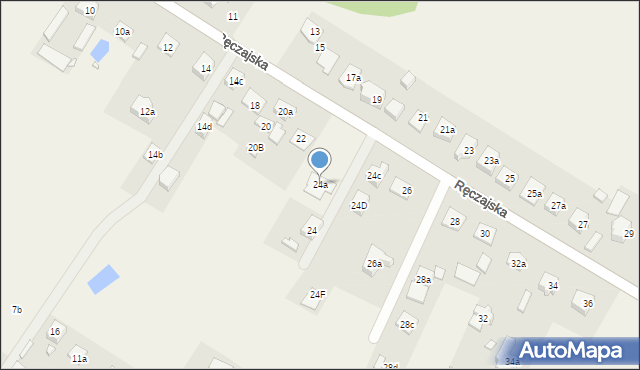 Duczki, Ręczajska, 24a, mapa Duczki